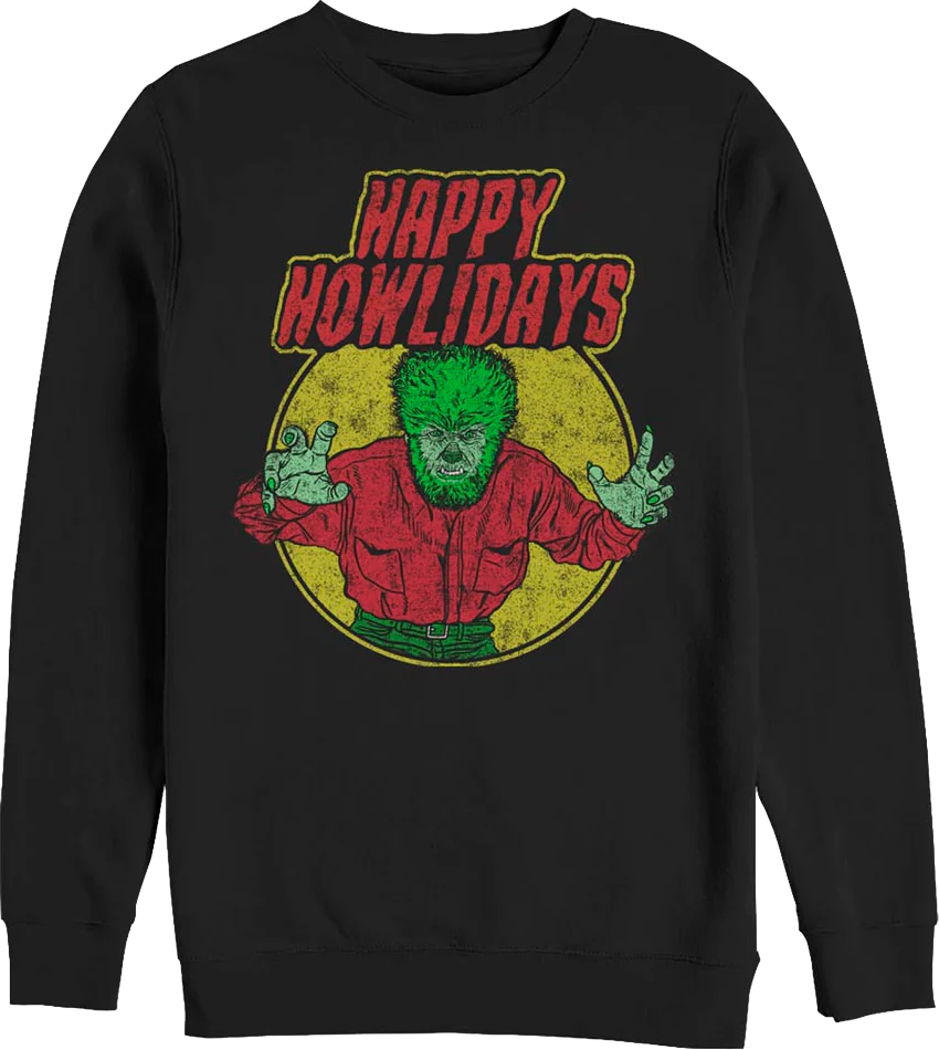 Happy Howlidays Wolf Man Sweatshirt