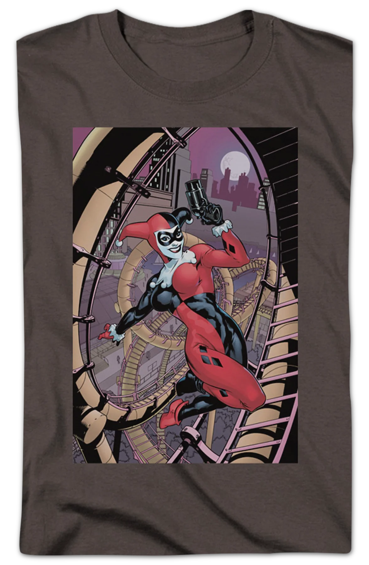 Harley Quinn Roller Coaster Of Love DC Comics T-Shirt - Image 2