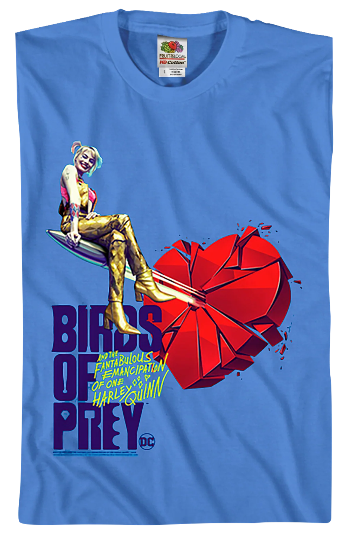 Harley Quinn Shattered Heart Birds Of Prey T-Shirt - Image 2