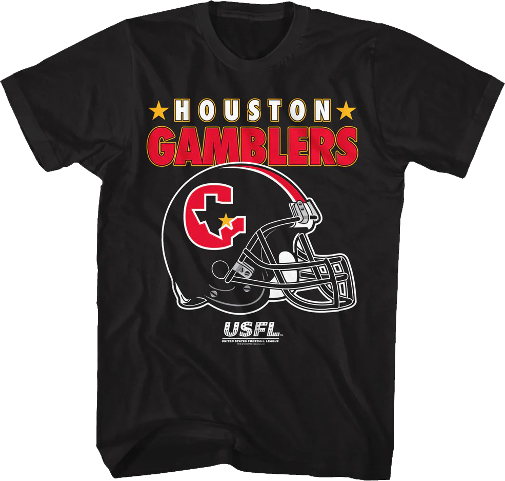 Houston Gamblers Logo & Helmet USFL T-Shirt