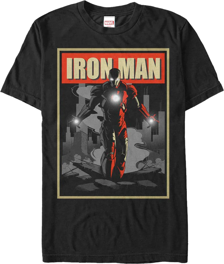 Iron Man Shadow Poster Marvel Comics T-Shirt