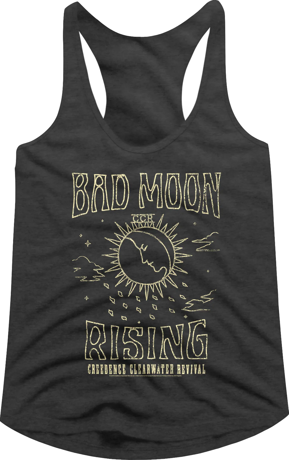 Ladies Bad Moon Rising CCR Racerback Tank Top