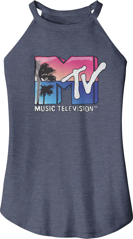 Ladies Beach Logo MTV Sleeveless Rocker Tank Top