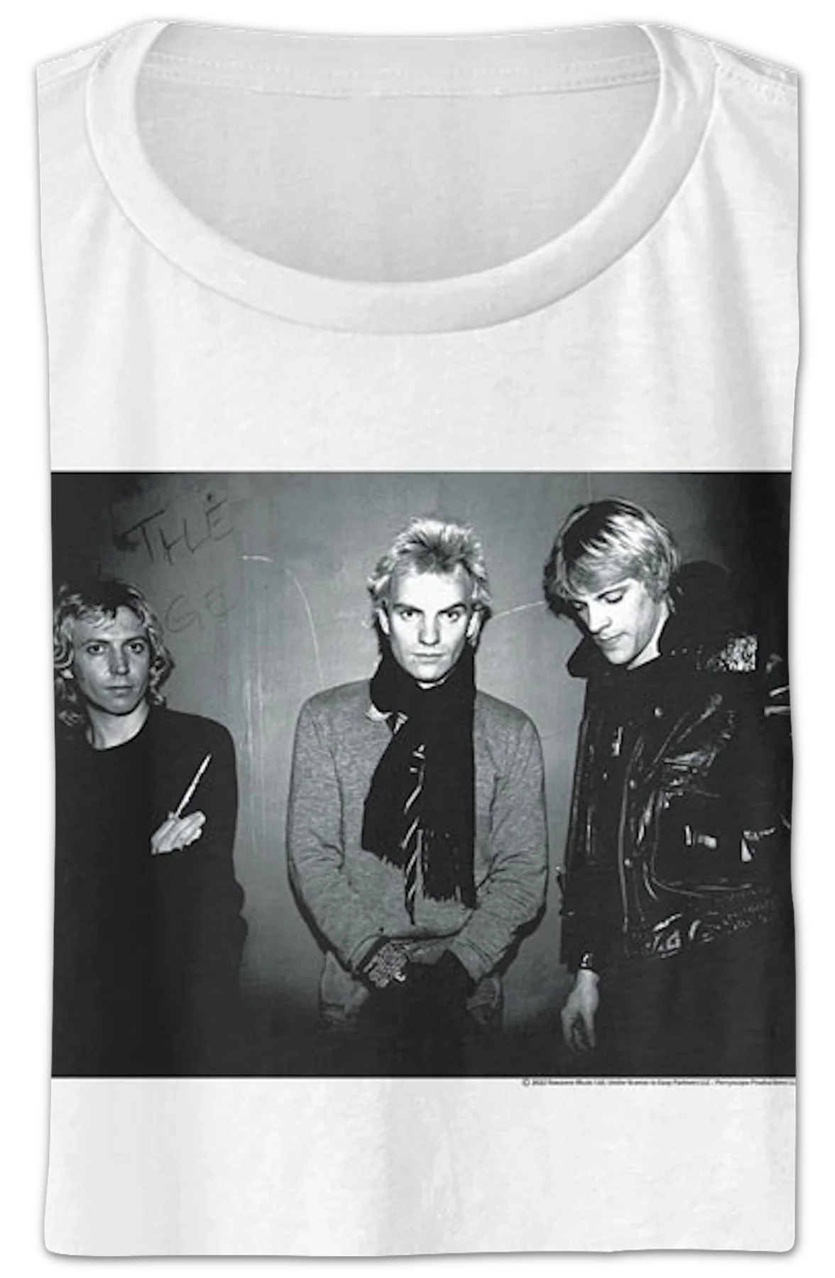 Ladies Black And White Photo The Police Crop Top - Image 2