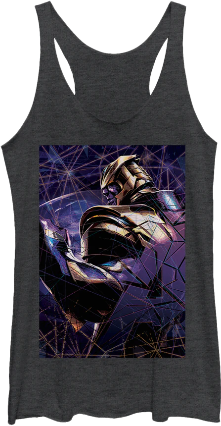 Ladies Broken Picture Thanos Racerback Tank Top