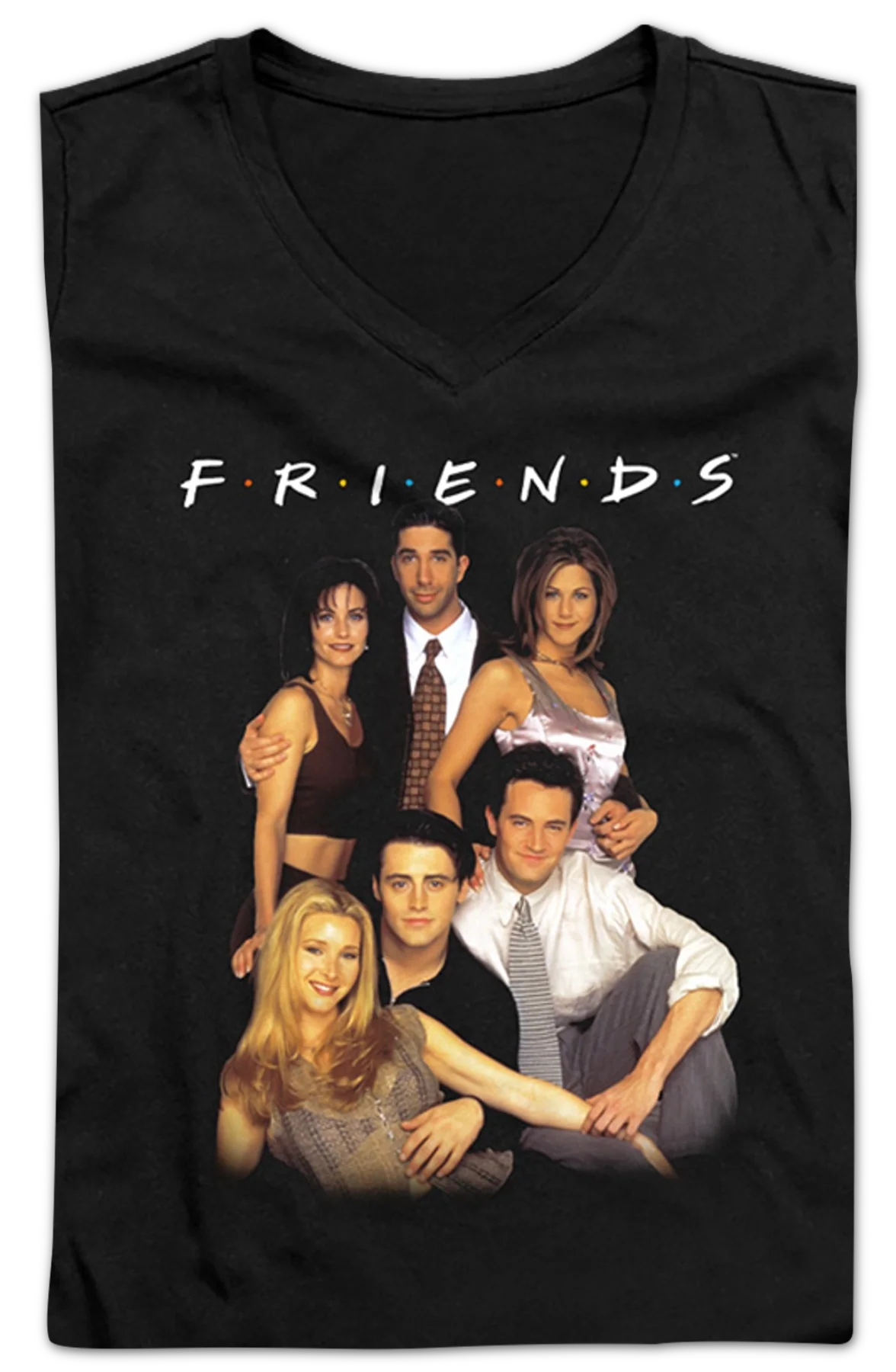 Ladies Cast Photo Friends V-Neck Shirt - Image 2