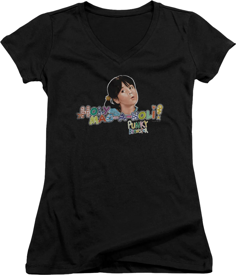Ladies Holy Mac-A-Noli Punky Brewster V-Neck Shirt