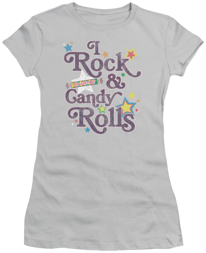 Ladies I Rock and Candy Rolls Smarties Shirt