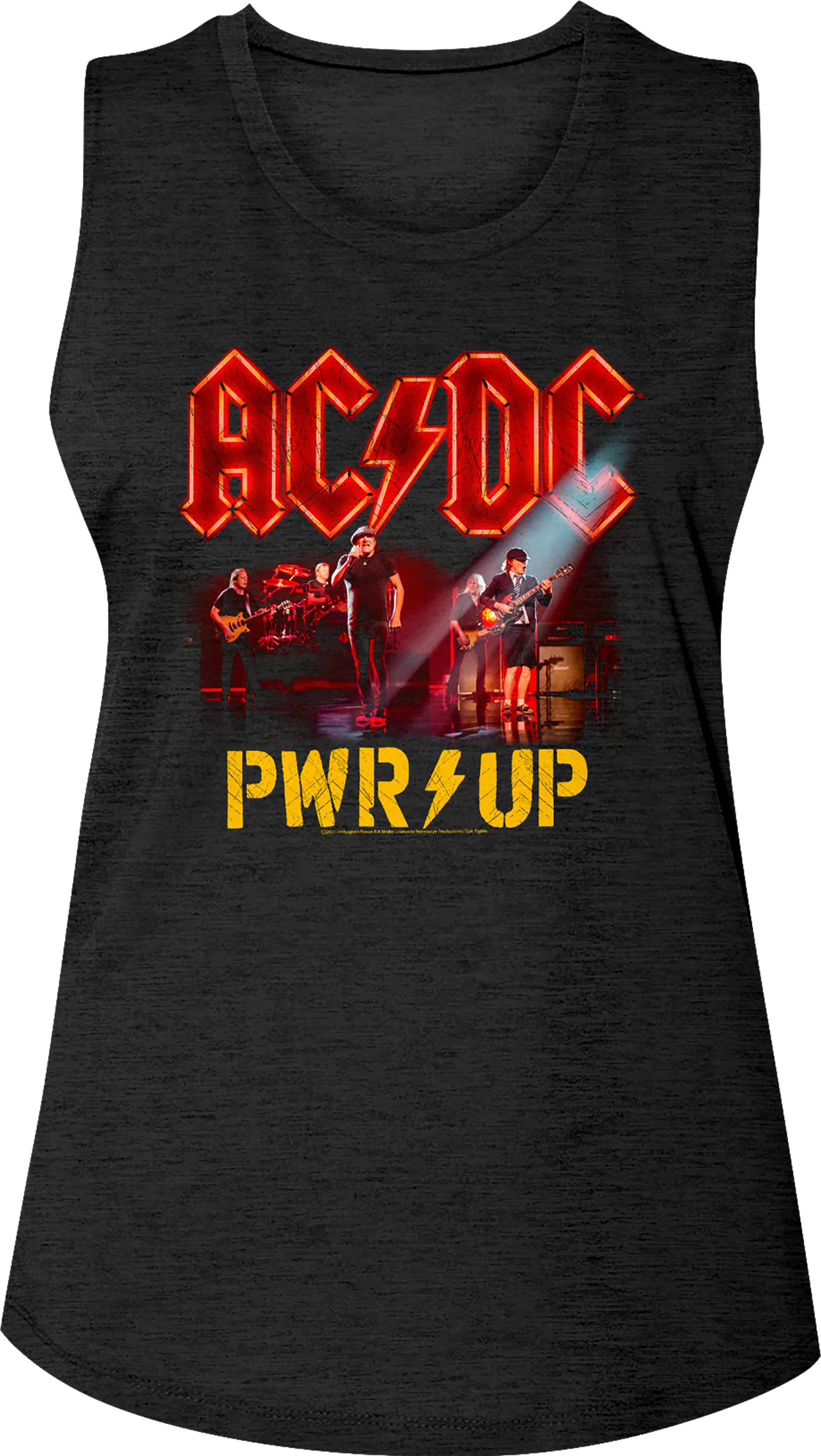 Ladies PWR UP Band Photo ACDC Sleeveless Shirt