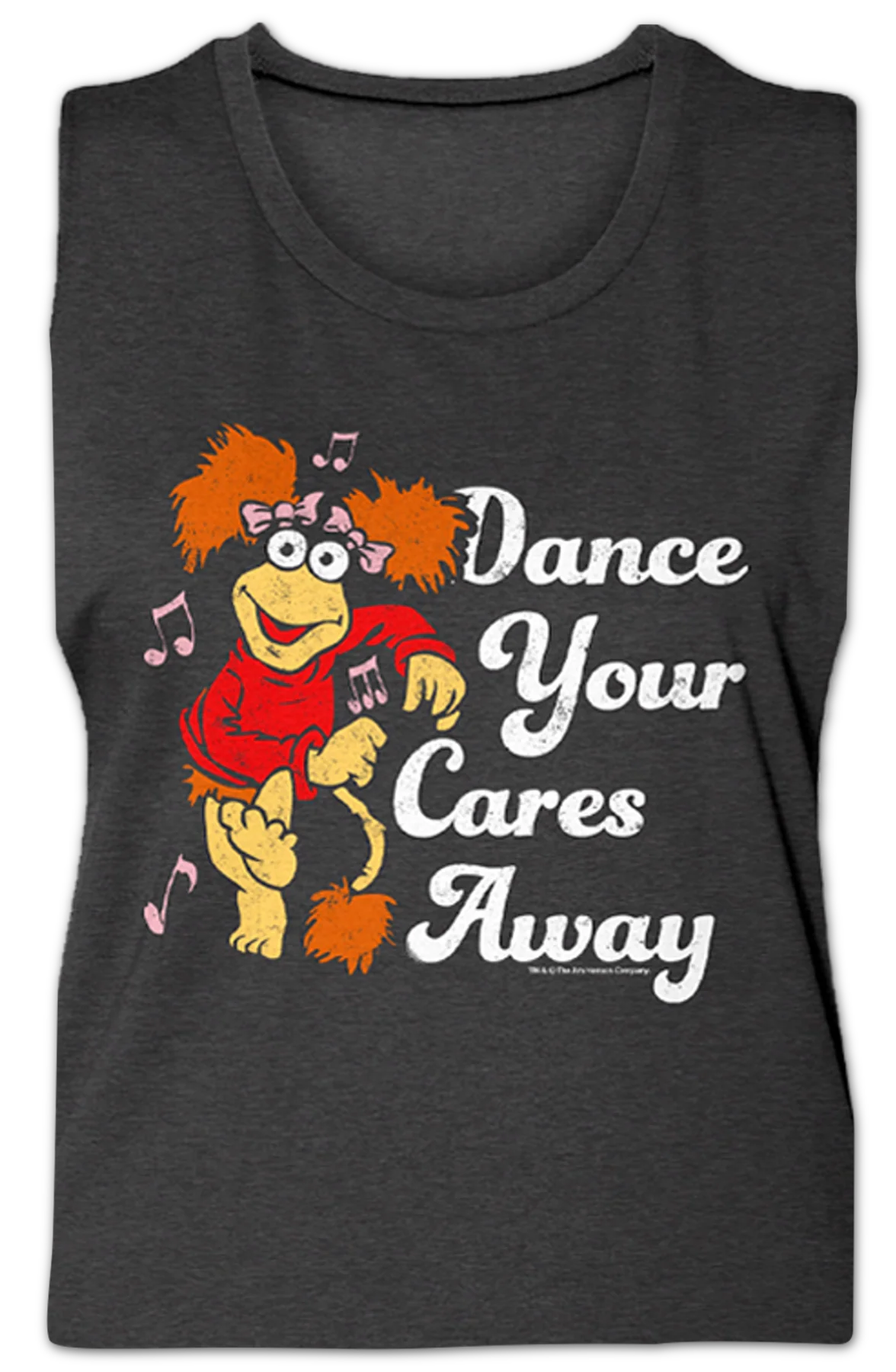 Ladies Retro Dance Your Cares Away Fraggle Rock Muscle Tank Top - Image 2