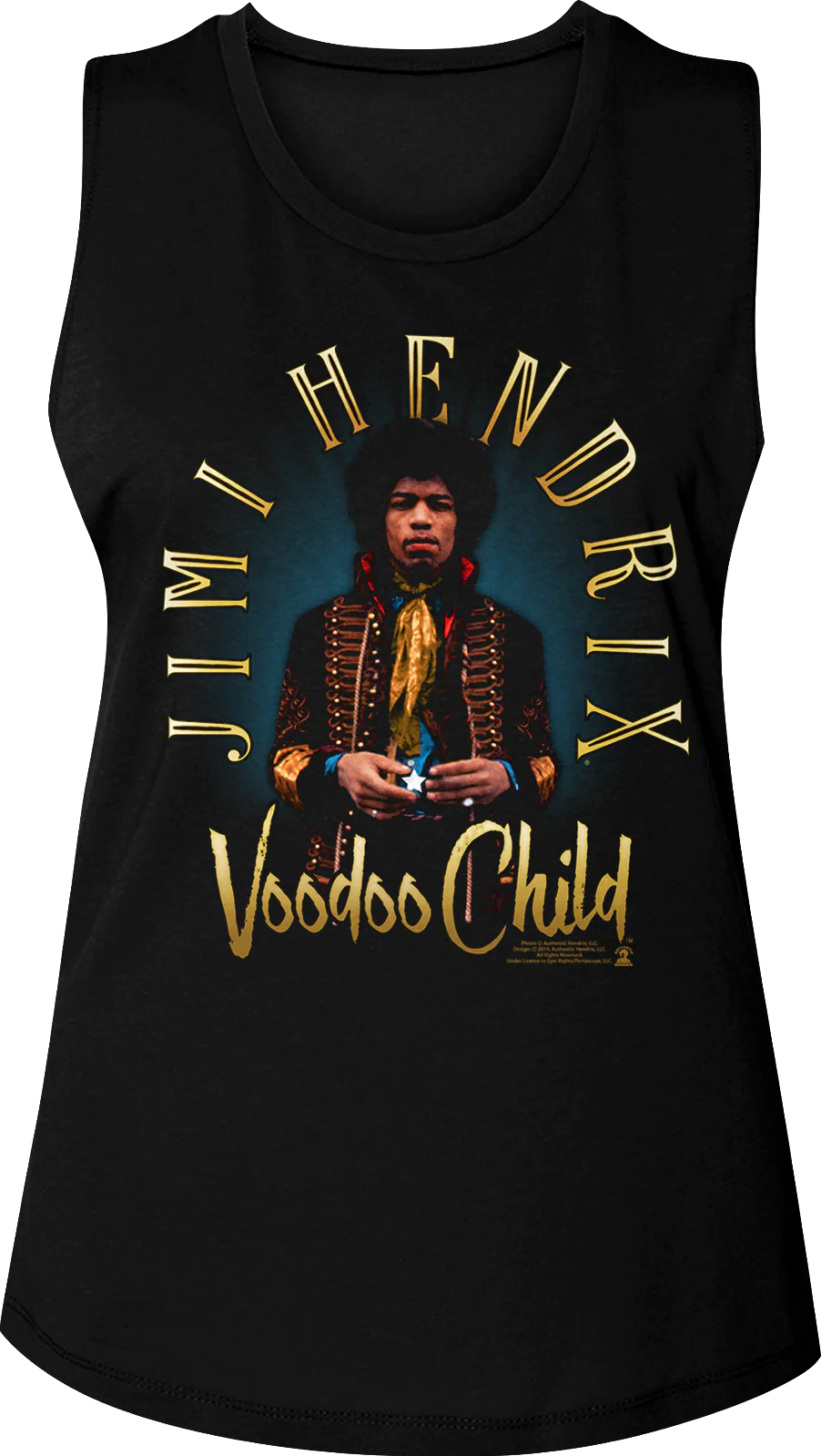 Ladies Voodoo Child Jimi Hendrix Muscle Tank Top