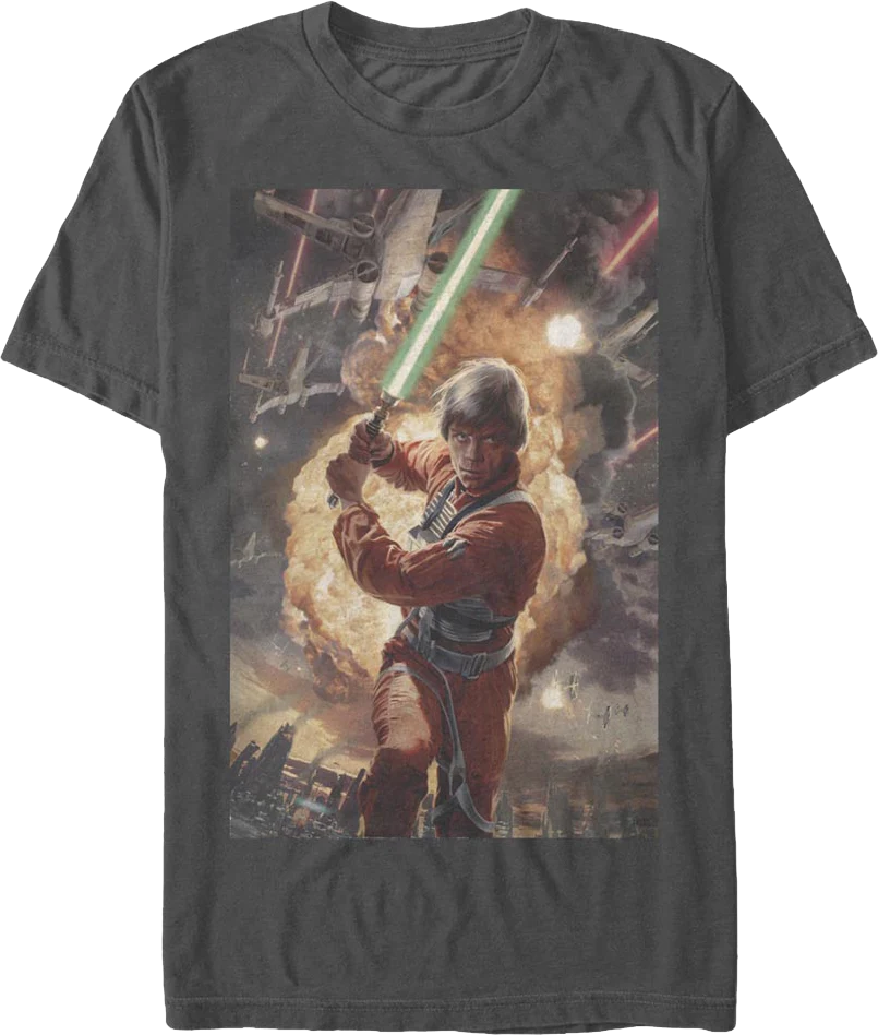Luke Skywalker Action Poster Star Wars T-Shirt