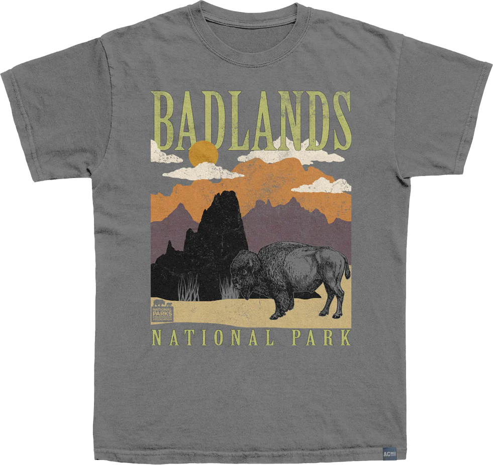 Made In USA Badlands Minimalist Landscape NPCA T-Shirt