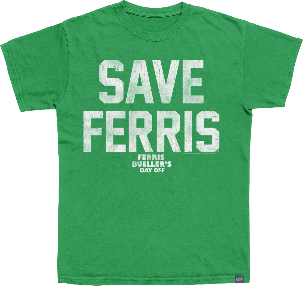 Made In USA Ferris Bueller's Day Off Save Ferris T-Shirt