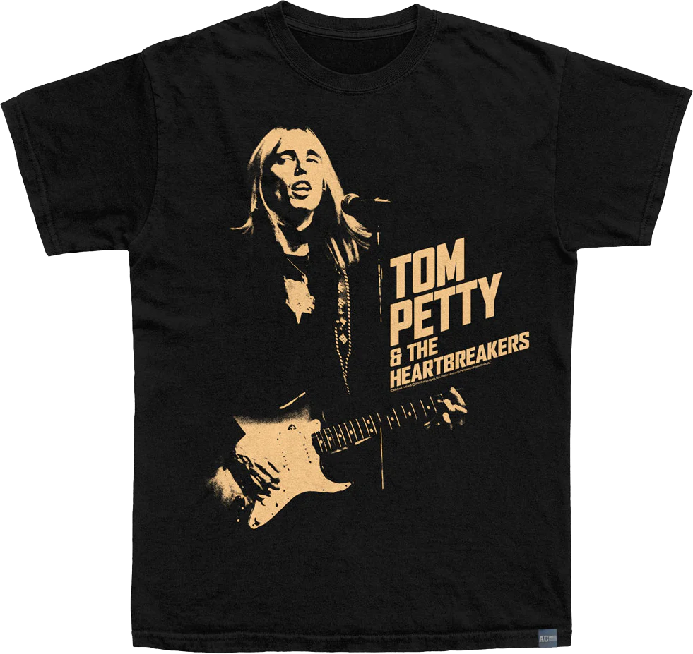 Made In USA Monochrome Tom Petty & The Heartbreakers T-Shirt