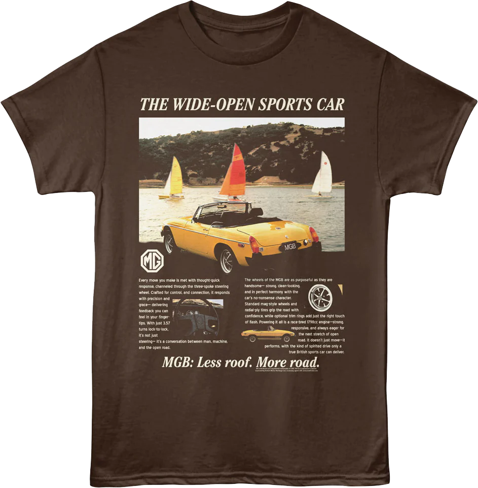 MGB Less Roof More Road British Motor Heritage T-Shirt
