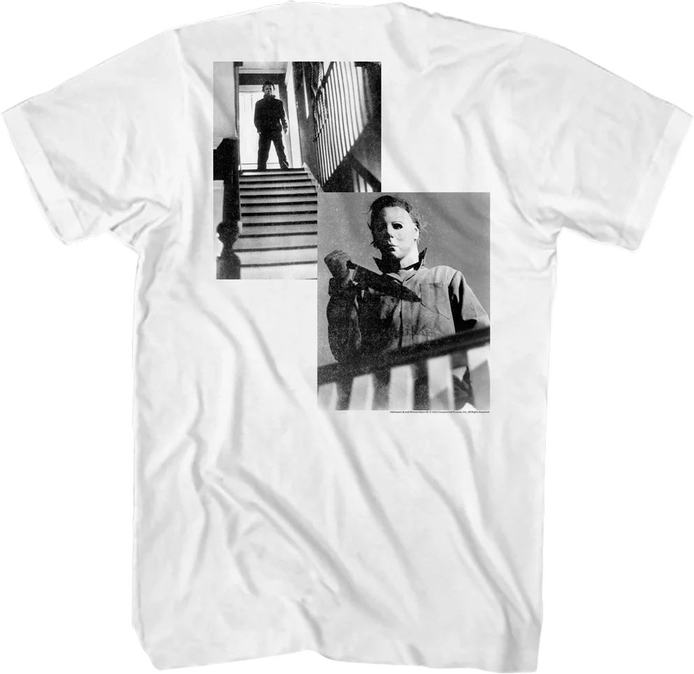 Michael Myers Staircase Photos Halloween T-Shirt
