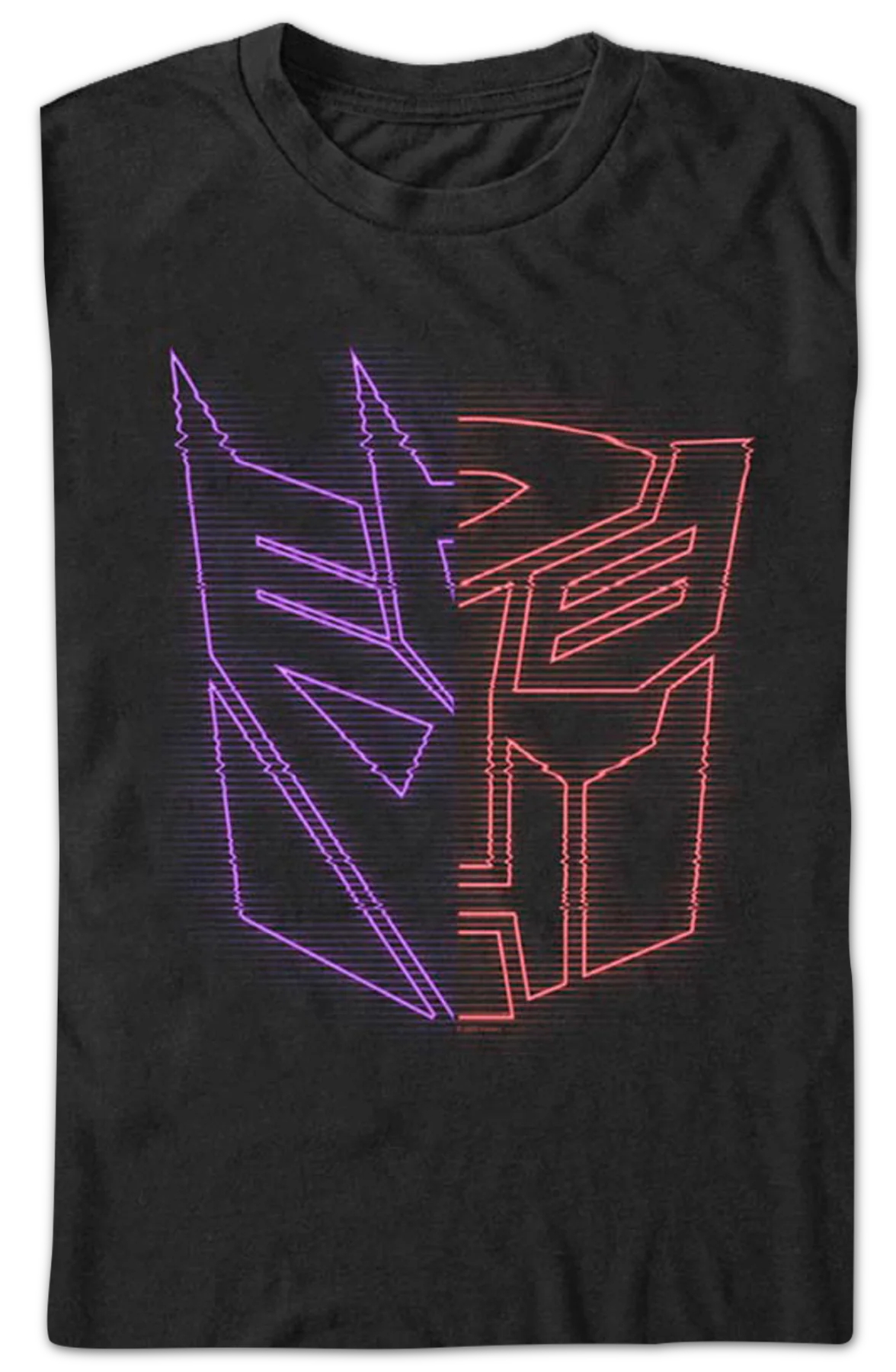 Neon Split Logos Transformers T-Shirt - Image 2