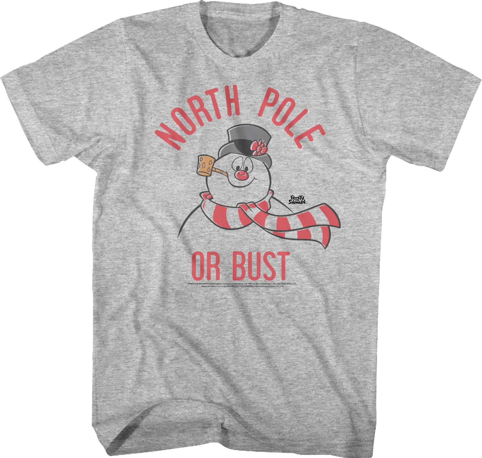 North Pole Or Bust Frosty The Snowman T-Shirt