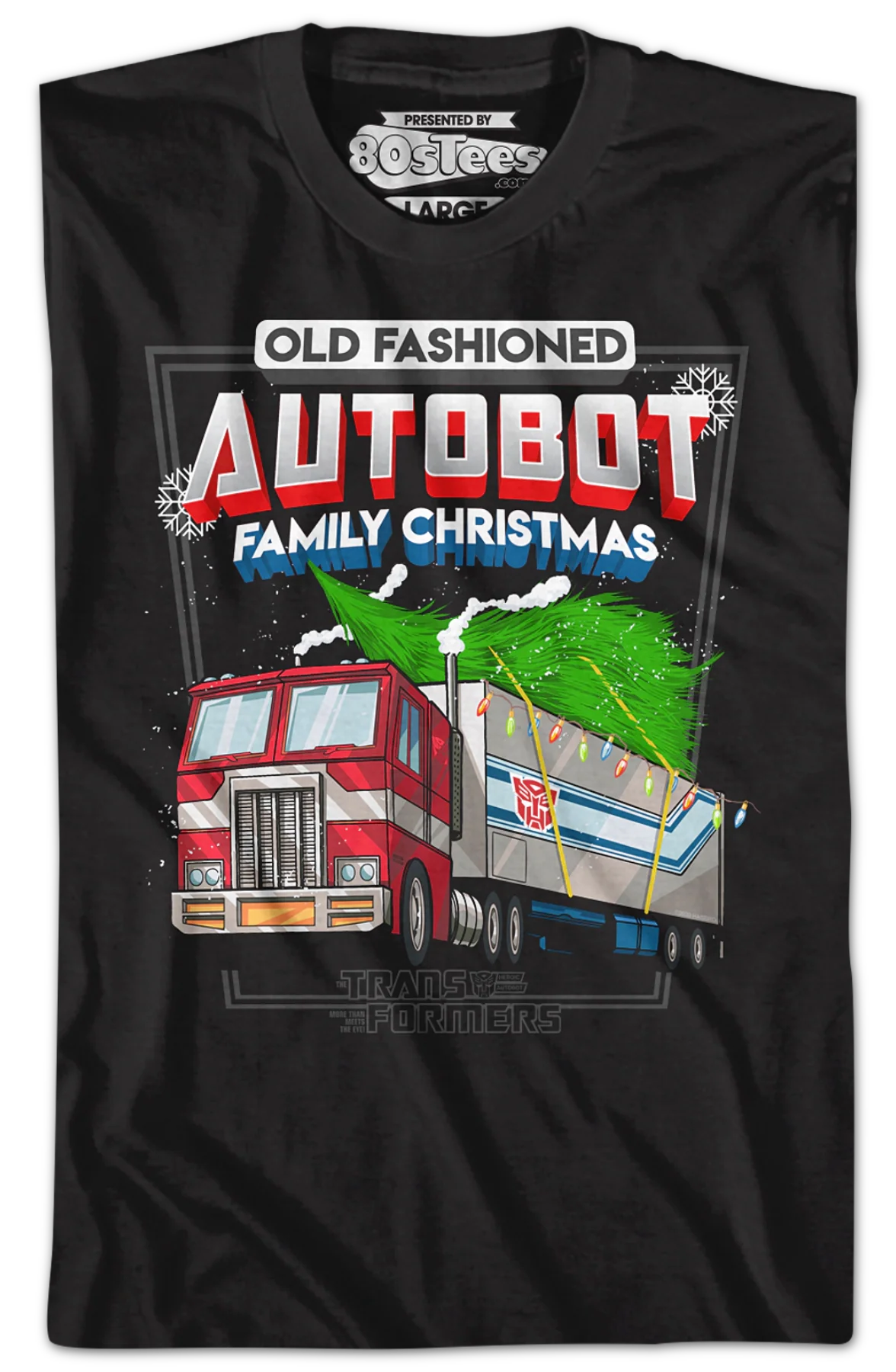 Old Fashioned Autobot Family Christmas Transformers T-Shirt - Image 2
