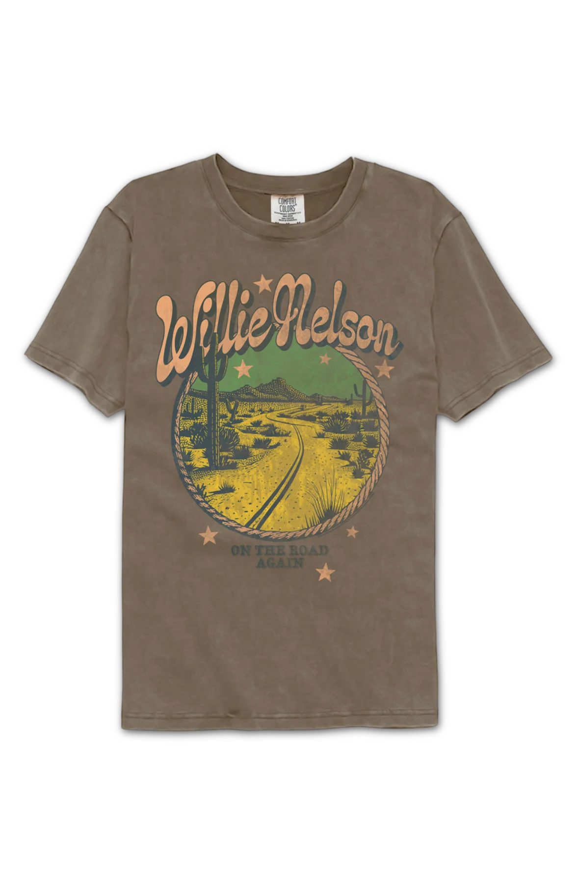 On The Road Again Willie Nelson Comfort Colors Brand T-Shirt - Image 2