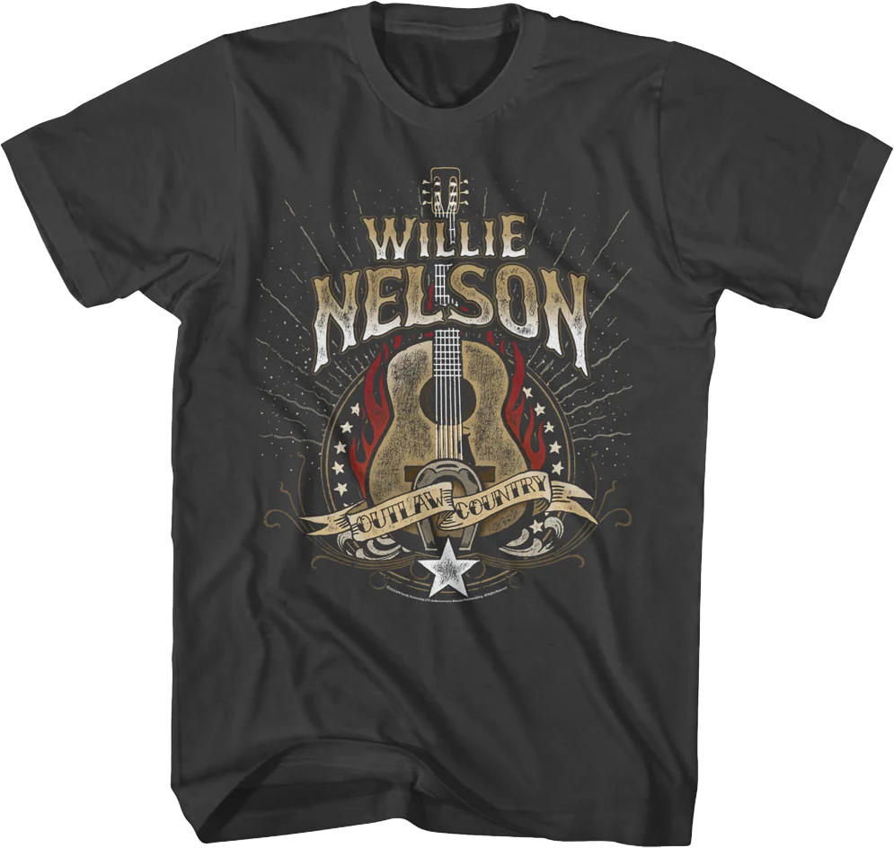 Outlaw Country Guitar Willie Nelson T-Shirt
