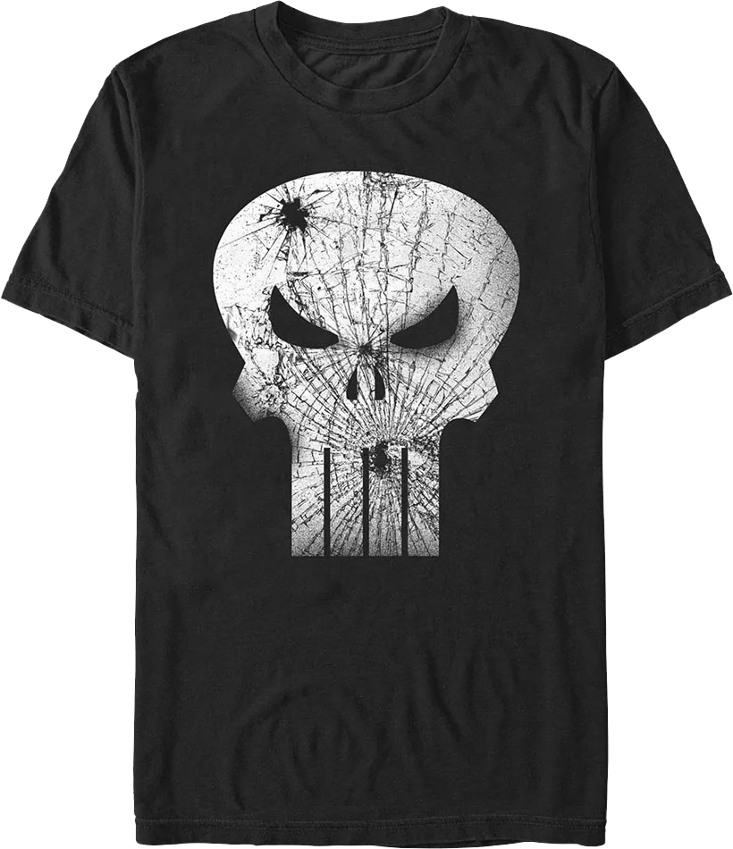 Punisher Fractured Skull Logo Marvel Comics T-Shirt