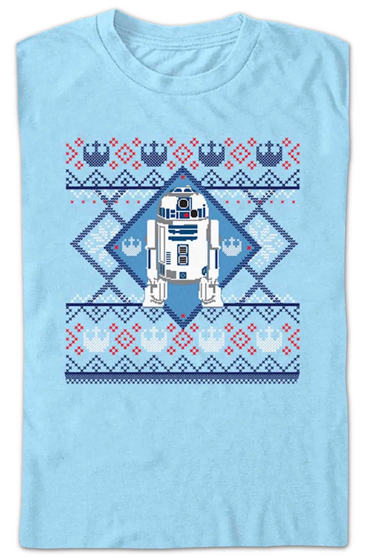 R2-D2 Faux Ugly Christmas Sweater Star Wars T-Shirt - Image 2