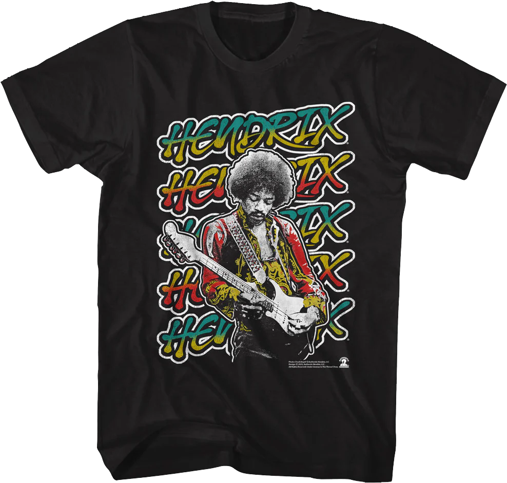 Repeating Name Jimi Hendrix T-Shirt
