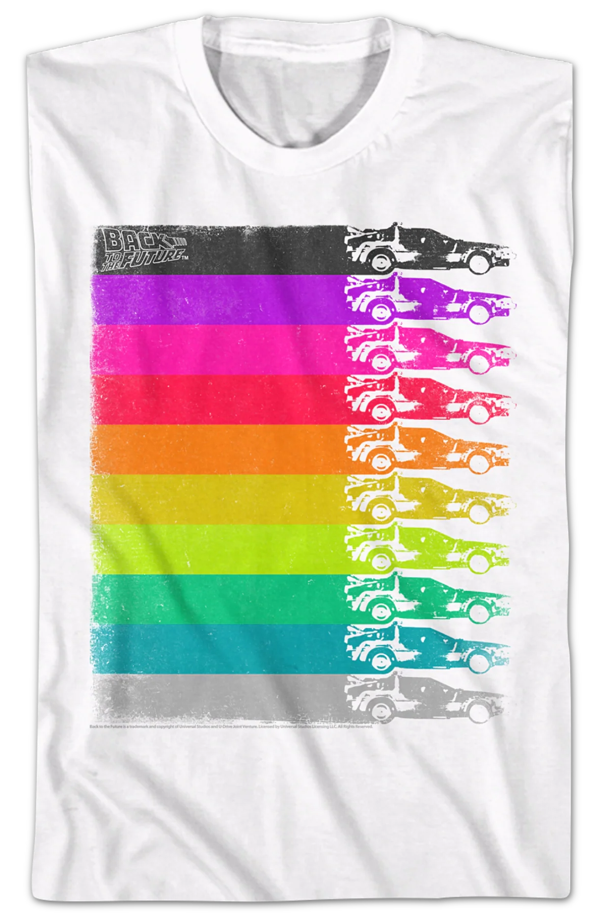 Retro DeLorean Colors Back To The Future T-Shirt - Image 2