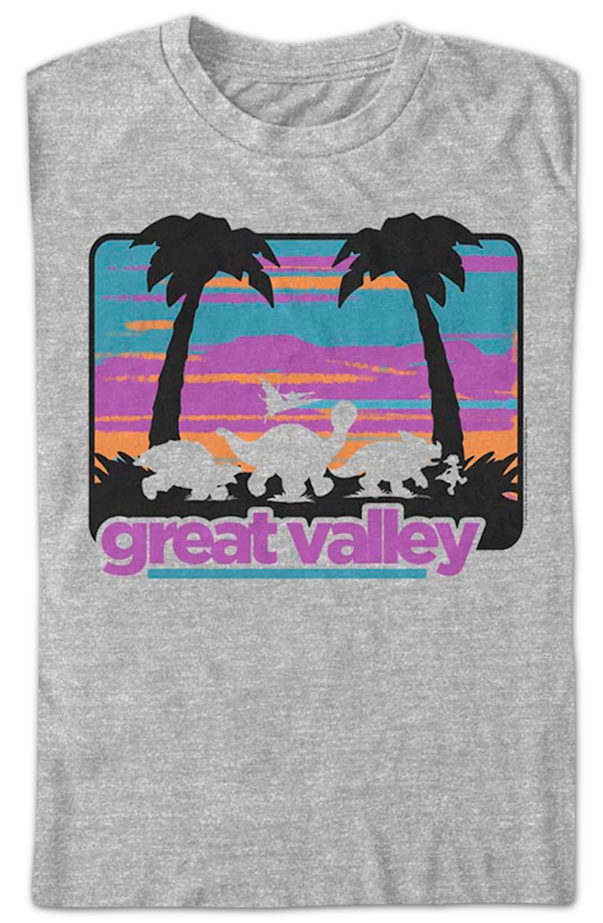 Retro Great Valley Silhouettes Land Before Time T-Shirt - Image 2