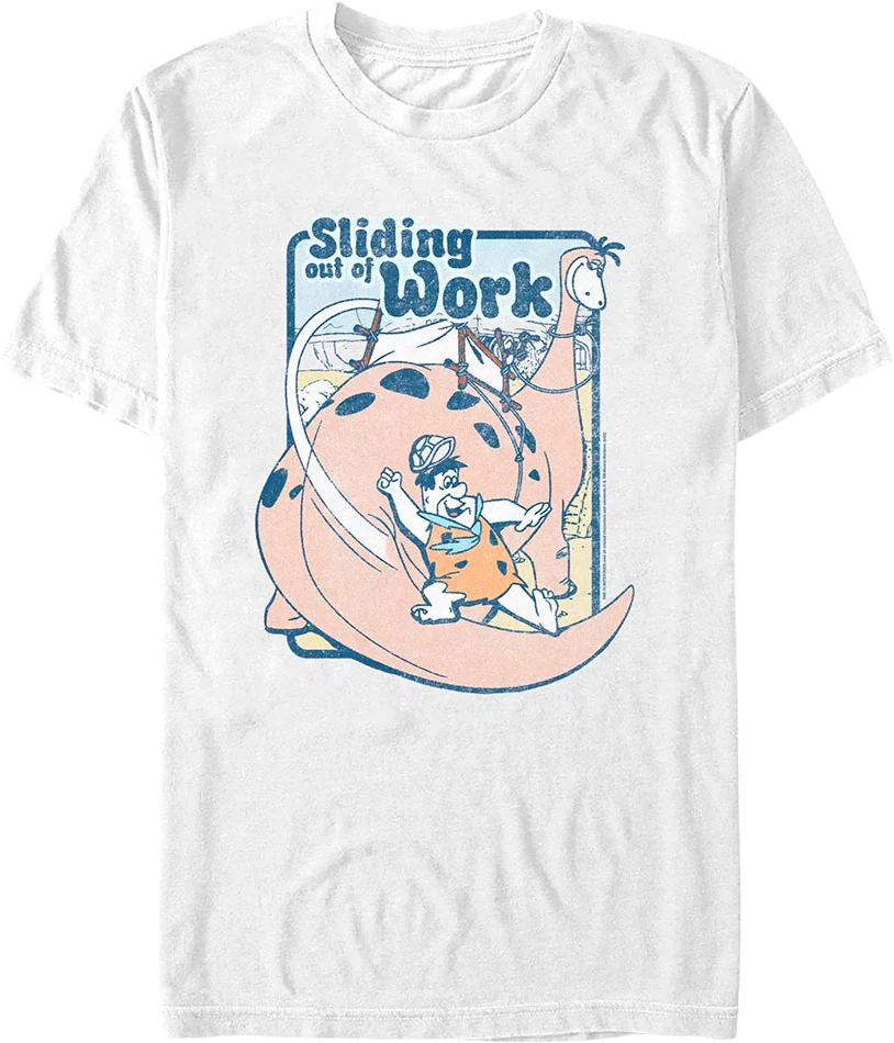 Sliding Out Of Work Flintstones T-Shirt