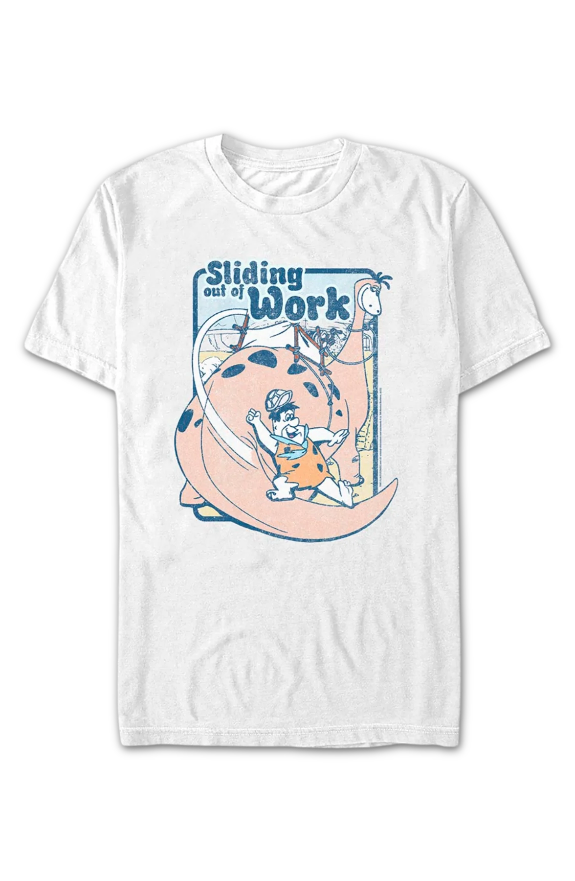 Sliding Out Of Work Flintstones T-Shirt - Image 2