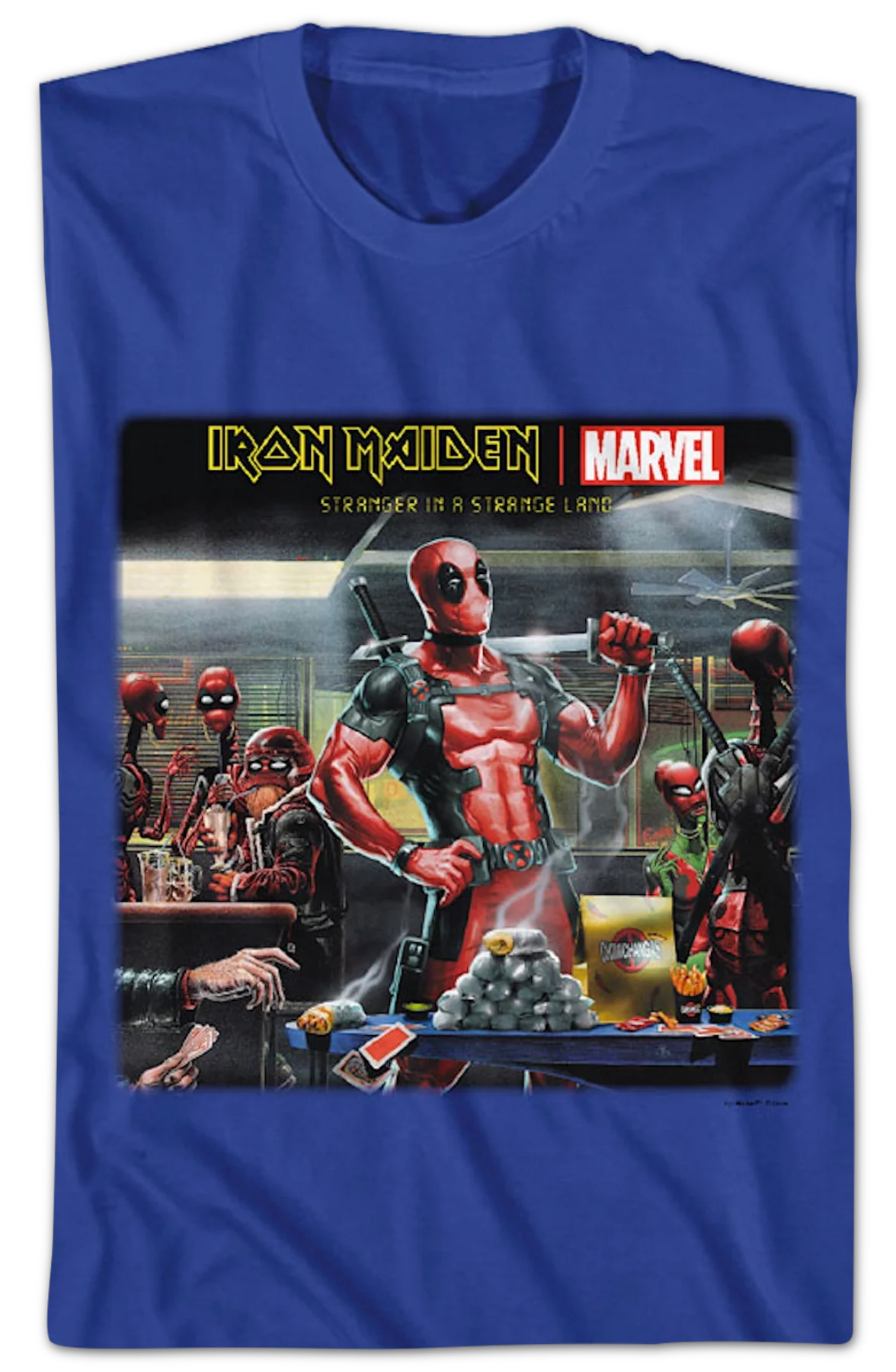 Stranger In A Strange Land Deadpool & Iron Maiden T-Shirt - Image 2