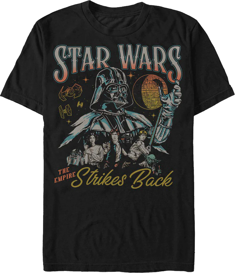 The Empire Strikes Back Illustrated Poster Star Wars T-Shirt