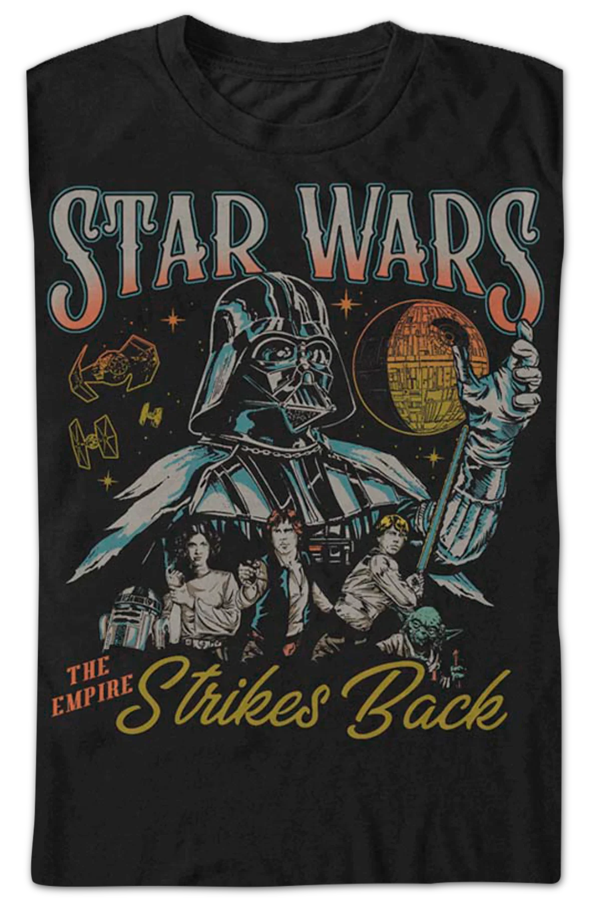 The Empire Strikes Back Illustrated Poster Star Wars T-Shirt - Image 2