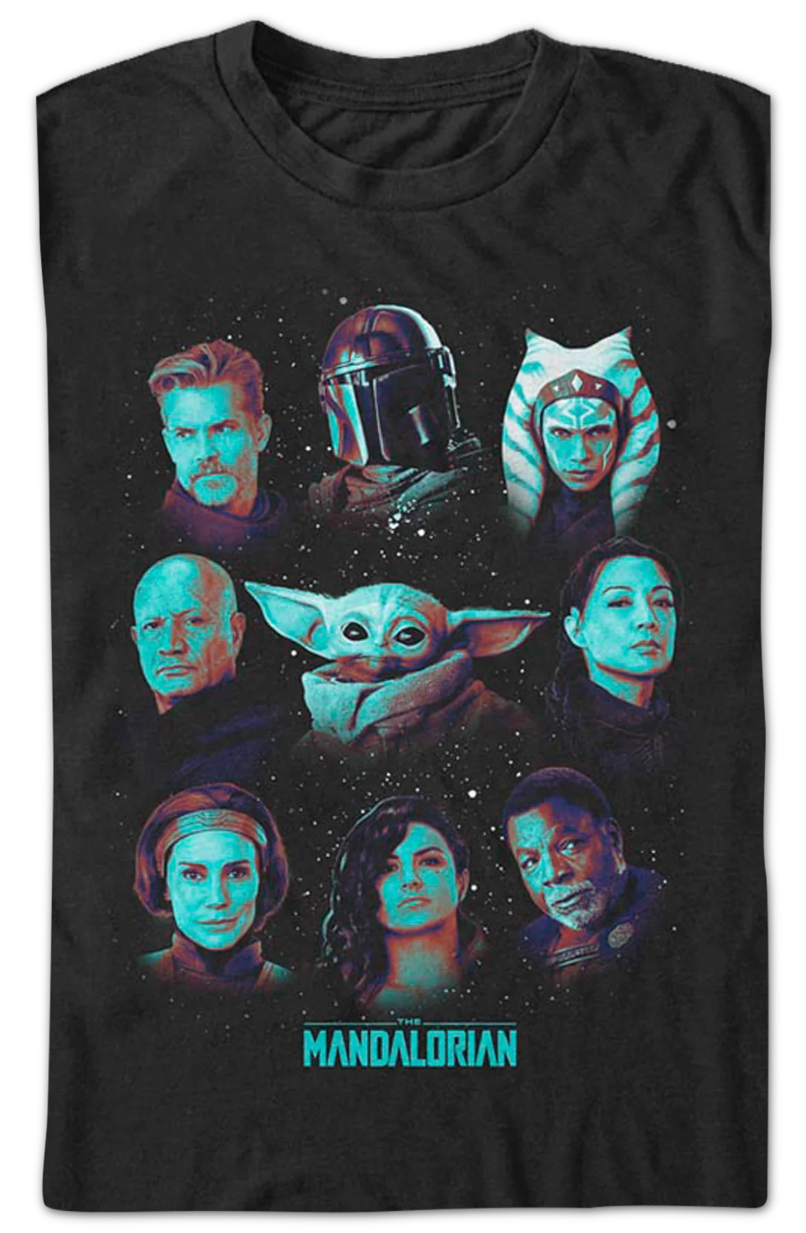 The Mandalorian Galaxy Collage Star Wars T-Shirt - Image 2