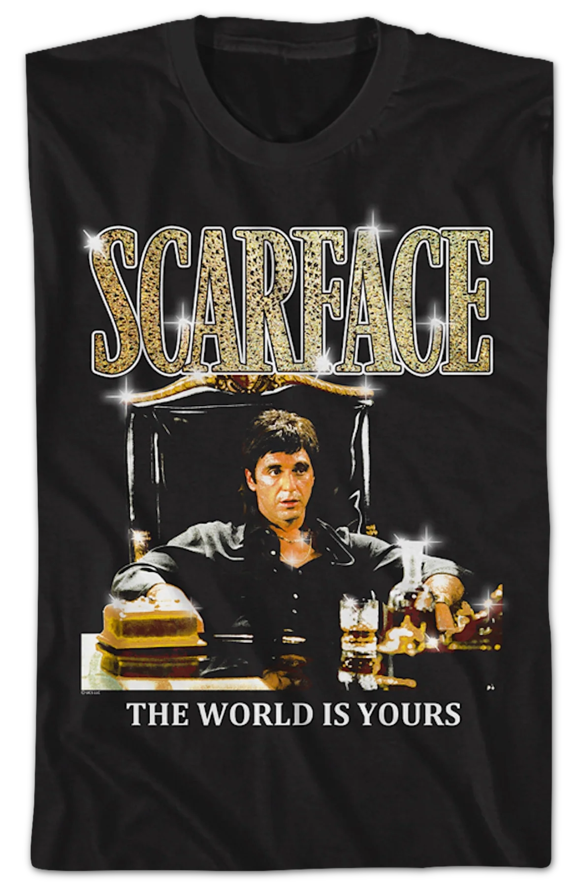 The World Is Yours Sparkling Logo Scarface T-Shirt - Image 2