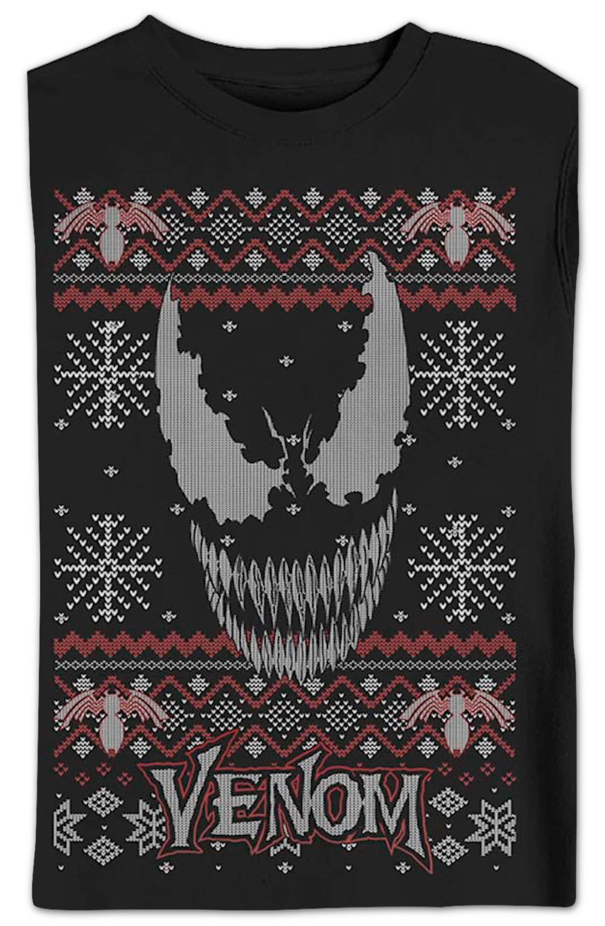 Venom Faux Ugly Knit Christmas Sweater Marvel Comics Sweatshirt - Image 2