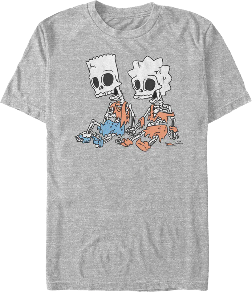 Vintage Bart And Lisa Skeletons The Simpsons T-Shirt