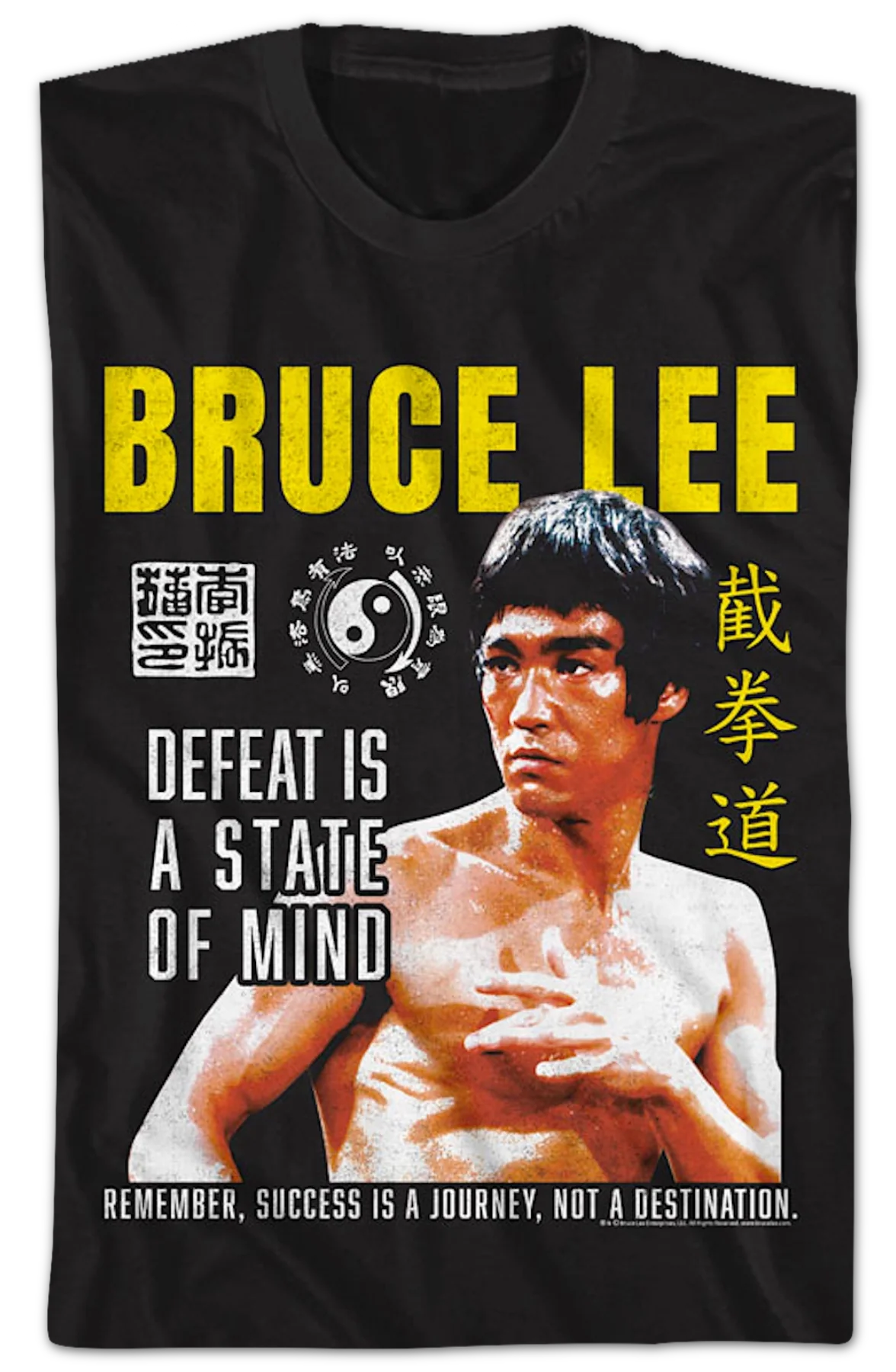 Vintage Defeat Is A State Of Mind Bruce Lee T-Shirt - Image 2