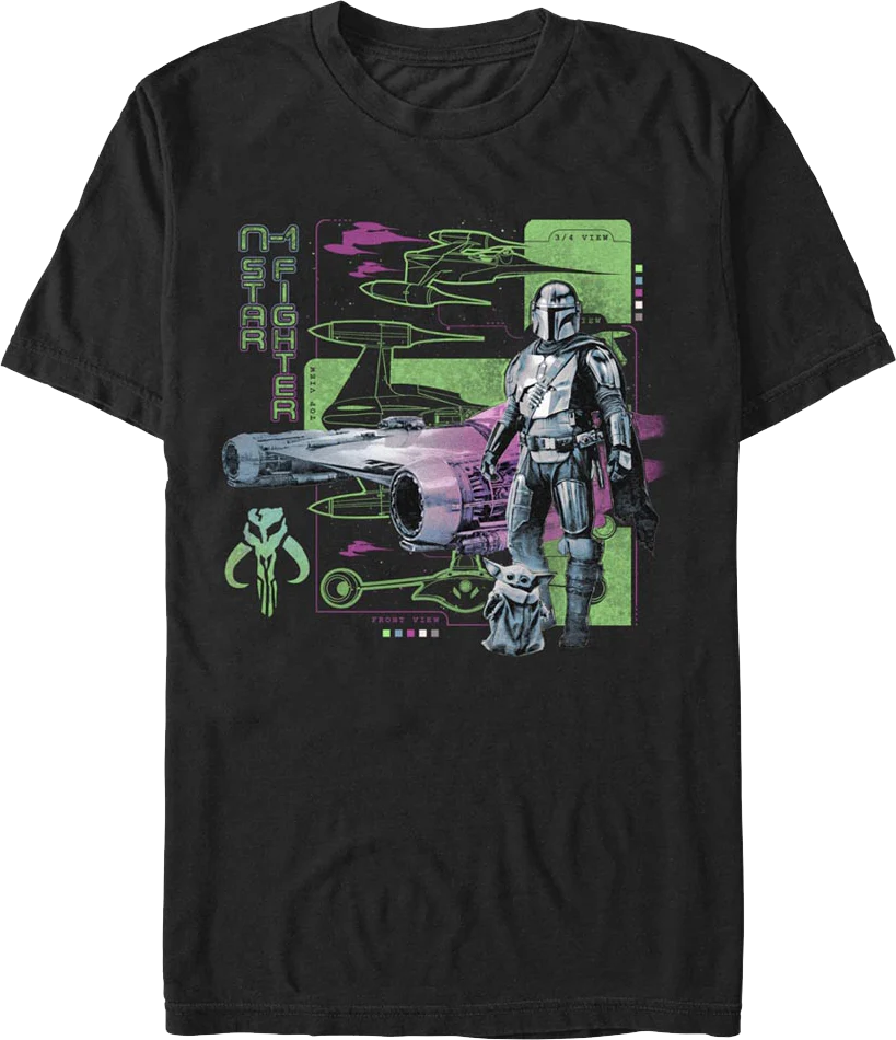 Vintage Mandalorian N-1 Starfighter Star Wars T-Shirt