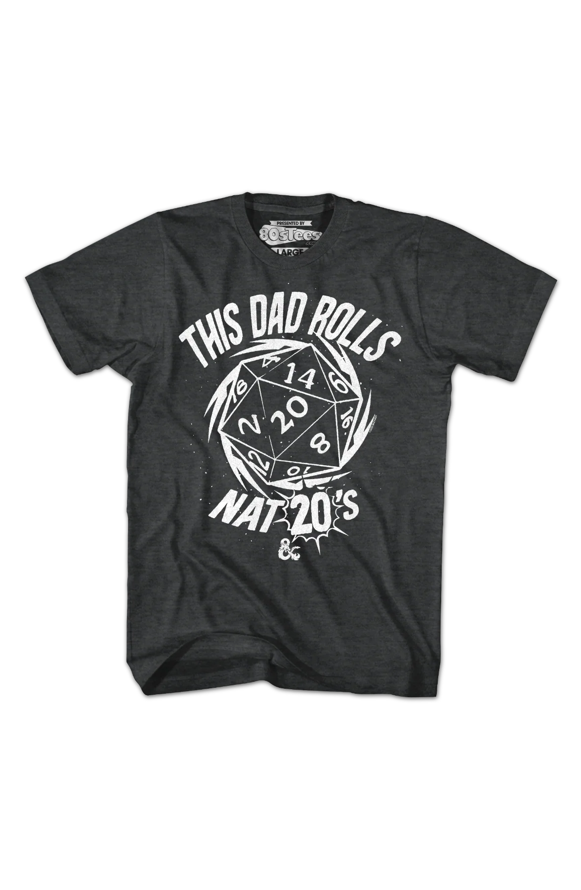 Vintage This Dad Rolls Nat 20's Dungeons & Dragons T-Shirt - Image 2