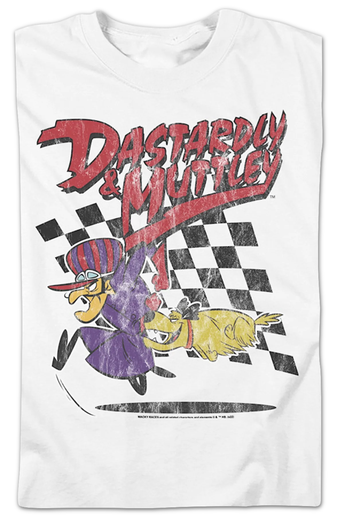 Vintage White Dastardly & Muttley Wacky Races T-Shirt - Image 2