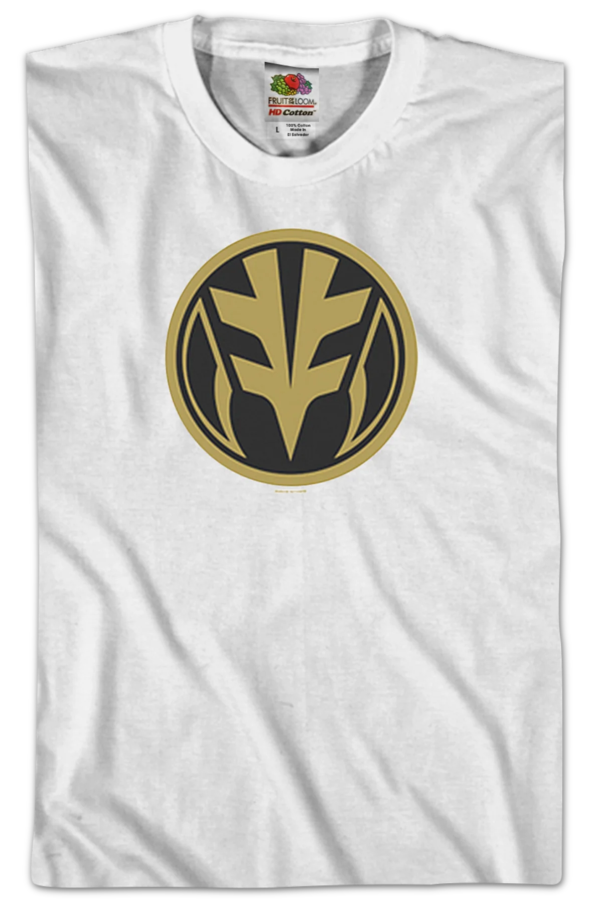 White Ranger Power Coin Mighty Morphin Power Rangers T-Shirt - Image 2