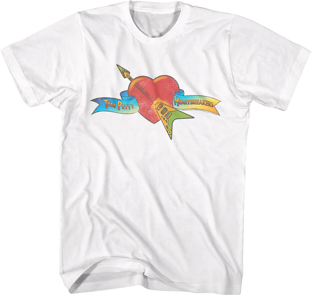 White Vintage Logo Tom Petty & The Heartbreakers T-Shirt