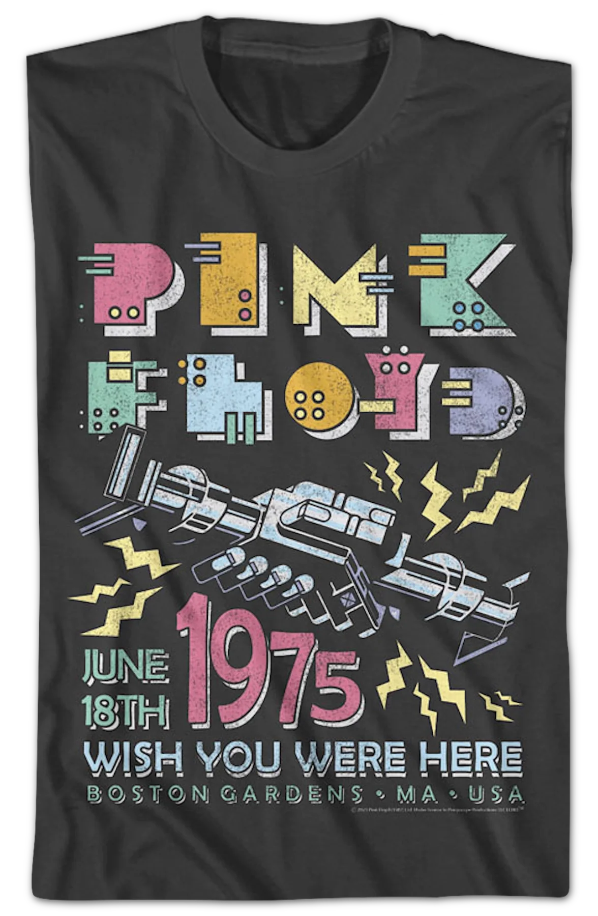 Wish You Were Here Boston Gardens 1975 Pink Floyd T-Shirt - Image 4