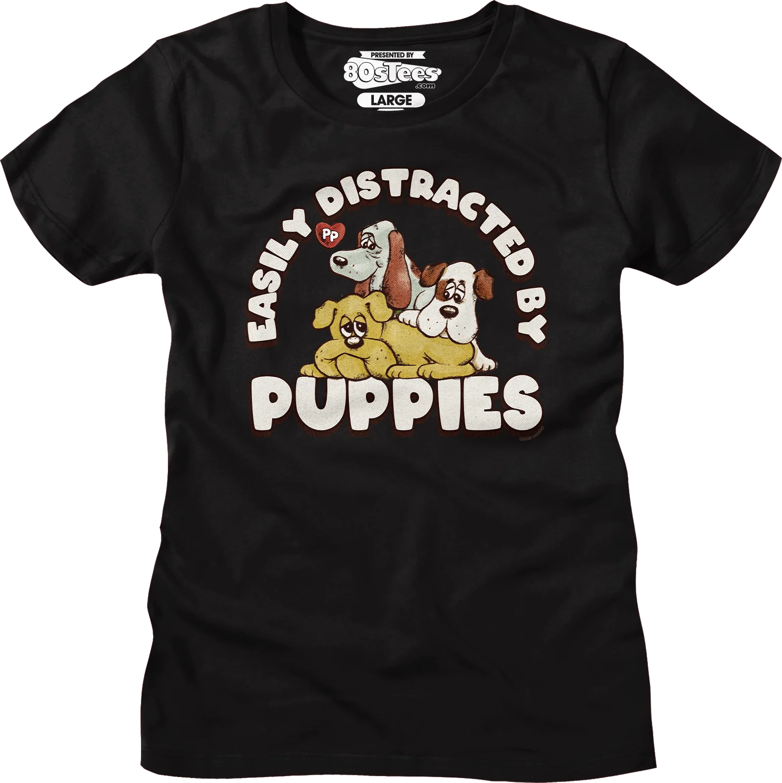 Womens Easily Distracted By Puppies Pound Puppies Shirt