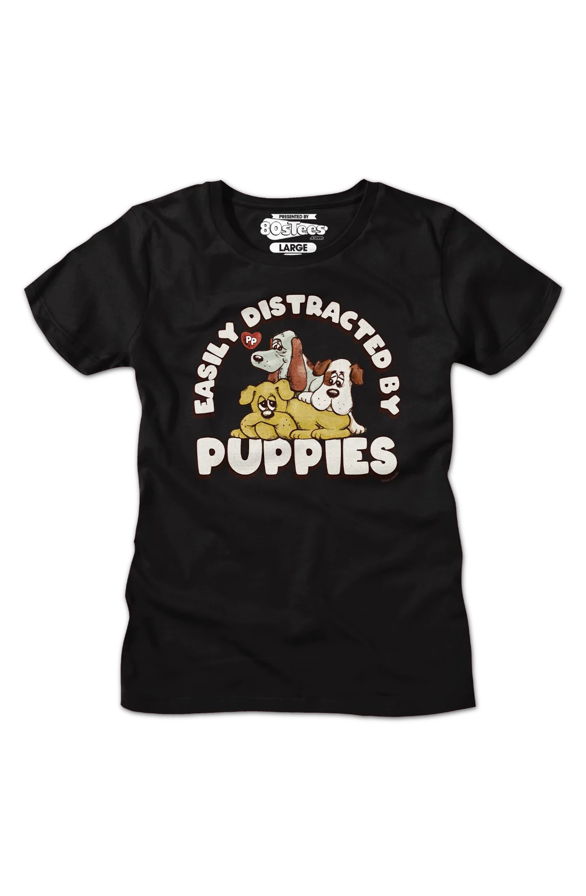 Womens Easily Distracted By Puppies Pound Puppies Shirt - Image 2
