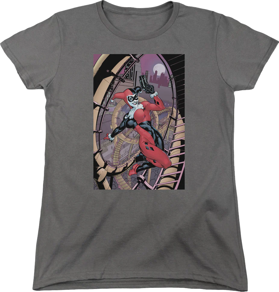 Womens Harley Quinn Roller Coaster Of Love DC Comics Shirt